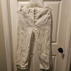 Judy Blue Womens White Button Fly Cropped Jeans 9/29